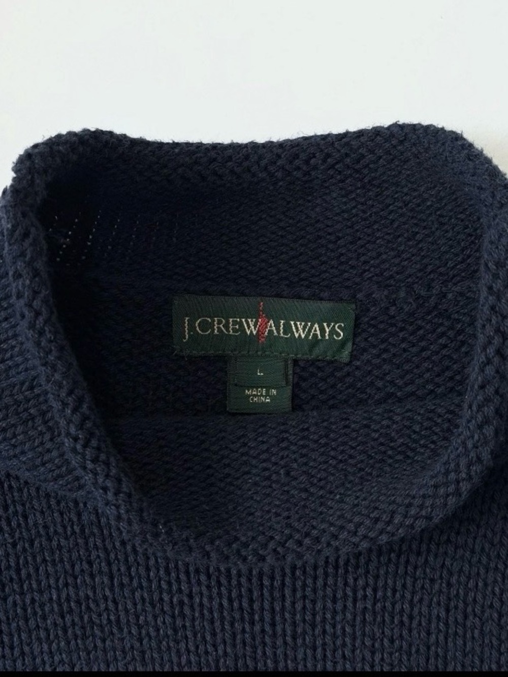 Vintage J Crew Roll Neck Sweater Mens Large Oarsman Fisherman Wool Knit Pullover